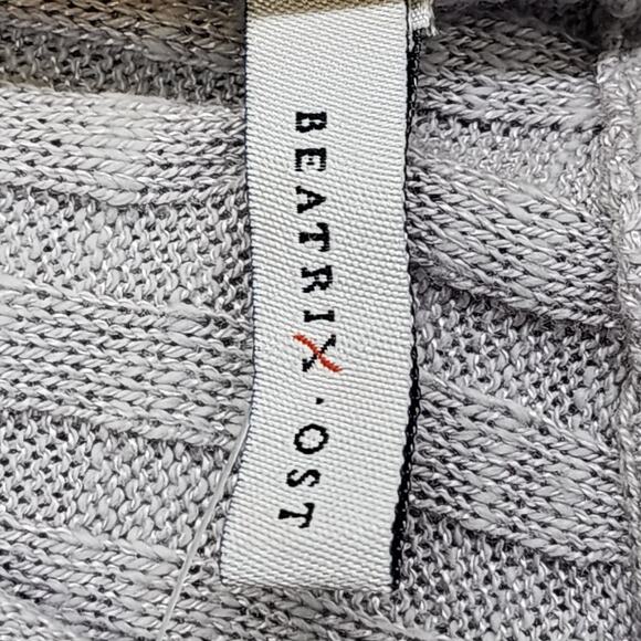 NEW Beatrix OST Sweater Womens XL Gray V-Neck Ribbed Pullover Asymmetric Tunic - Picture 7 of 13